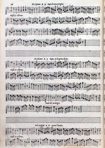 Sheet music page of treatise on ornamentation by Girolamo della Casa by Unknown artist