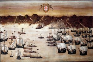 Ships in the Port of Genoa