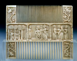 Side B of an Ivory Comb with the story of Susanna by Unknown artist