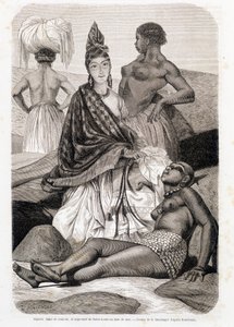 Signare lady of colour and negress of Saint Louis in the sea bath - in 