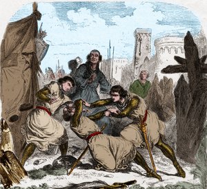Simon IV of Montfort died (1150-1218) French aristocrat, at the siege of Toulouse in 1218.