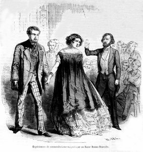 Sleepwalking experiences: magnetism and hypnosis at the Bazaar de la Bonne-Nouvelle, engraving from 1885 by Unknown artist