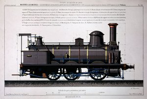 Steam locomotive - drawing in the wash