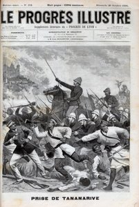 Taking Antananarivo - French military invaded Antananarivo 1895 - capture of Tananarive by the French expeditionary force on 30 September 1895 - engraving in “Le Progres illustrious” de 1895 by Unknown artist