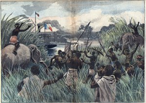 Taking possession of Lake Chad (Africa)