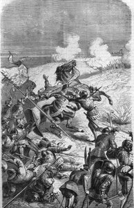 The 75-year-old veteran John Talot leading an expedition of 3000 men, engraving representing Talbot