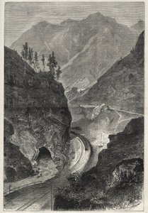 The Brenner Railway to Tyrol - Engraving 1867 by Unknown artist