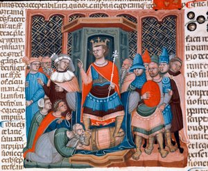 The Byzantium Emperor Justinian I Surrounds Jurists and Soldiers of His Court