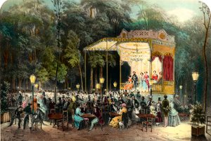 The Cafe des Ambassadeurs aux Champs Elysees (Engraving from 1853) by Unknown artist