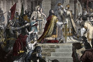The Coronation of Charlemagne in 800 by Pope Leon III by Unknown artist