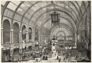 The International Exhibition at Amsterdam 1869 - Interior view of the International Exhibition Palace by Unknown artist