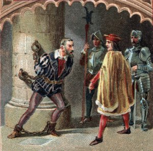 The King of France Louis XII Has Ludovic Marie Sforza, Known as the More, Locked in the Castle of Loches, in Touraine. Chromolithography of the Late 19th Century by Unknown artist