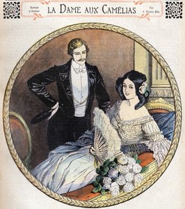 The Lady of the Camelias by Alexandre Dumas Jr., an illustration at the end of the 19th century after the journal of novels