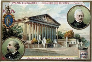 The National Assembly and Portraits of Gambetta and Thiers - Chromo. Liebig, Early 20th Century by Unknown artist