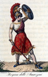 The Queen of the Amazons. Illustration of an opera booklet. 19th century by Unknown artist