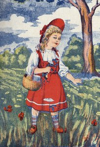 Little Red Riding Hood Has Flowers. Illustration for 