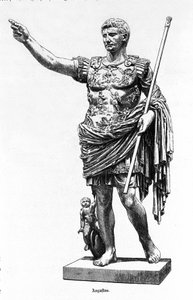 The Roman Emperor Augustus (Octavian) (63 BC - 14), Engraving of the 19th century. by Unknown artist