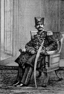 The Shah of Persia, Nassr-ed-din (Nasser-ed-din), in ceremonial costume by Unknown artist