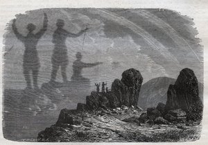The Spectre of the Brocken in the Harz Mountains (engraving from 1877) by Unknown artist