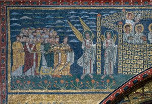 The Vision of Celestial Jerusalem: The Elected Move Towards the City Guarded by Angels (Detail)