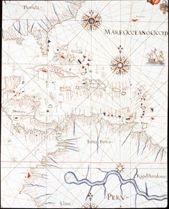 The West Indies: Florida, Honduras, Cuba, Peru and the Caribbean (detail) by Unknown artist