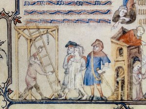 The Ballad of the Hanged. Miniature Illustrating the Poem of Francois de Moncorbier dit Villon (1431/1432-1463). 15th Century by Unknown artist