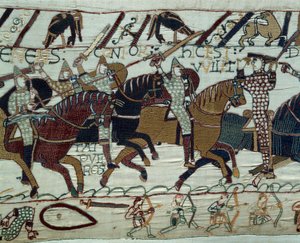 The Conquest of England by the Army of the Duke of Normandy William the Conqueror: Duke Guillaume is Recognized by His Soldiers by Lifting His Helmet During the Battle of Hastings (Detail) by Unknown artist