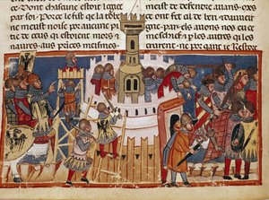The construction of a fortress (miniature) by Unknown artist
