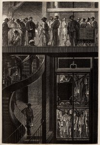 The Descent of Miners into the Underground Galleries of the Creusot Coal Mines