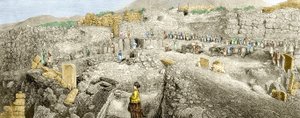 The Excavations at Mycenae Led by Heinrich Schliemann by Unknown artist