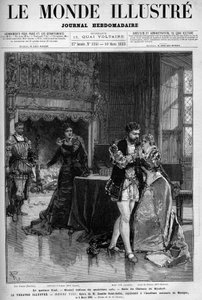 The final quartet, the second painting of the fourth act that takes place in the room of the castle of Kimbolt. Scene of the opera Henry VIII by Camille Saint-Saens represented at the national music academy on March 5 by Unknown artist