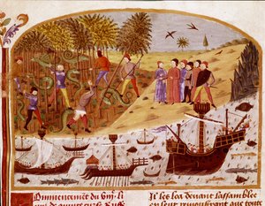 The Fleet of King Alexander the Great from the Book of Facts of Alexander the Great by Quintus Curtius Rufus by Unknown artist