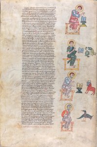 The Four Evangelists with Their Symbols: Matthew, Luke, Mark, John