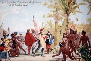 The Landing of Christopher Columbus in San Salvador by Unknown artist