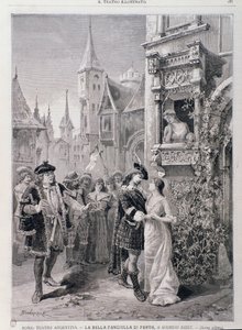 The last scene of The Fair Maid of Perth, opera by Georges Bizet, at the Teatro Argentina in Rome by Unknown artist