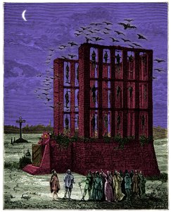 The Montfaucon Gibbet in Paris, Engraving 19th century