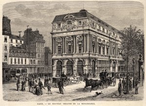 The new Renaissance Theatre in Paris in 1873. by Unknown artist