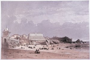 The New Baths of the Côte des Fools and the Casino in Biarritz, 19th Century by Unknown artist