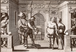 The royal troupe of the Italian Comedie at the theatre of the Hotel de Bourgogne by Unknown artist
