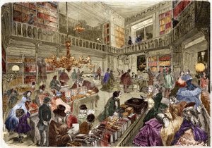 The store of the bookstore Nouvelle, boulevard des Italiens in Paris in 1860