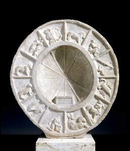 The zodiacal signs depicted on a solar meridian of the 15th century