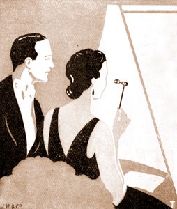 Theatre Audience - Elegant Couple at a Theatre Performance by Unknown artist