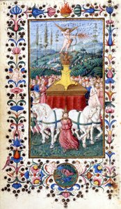 Triunfus Amoris (love triumph) by Francesco Petrarca. 15th century manuscript. Trivulziana, Milan by Unknown artist