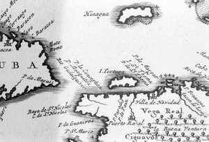 Turtle Island and Santo Domingo from a 17th century map by Pierre Vandier by Unknown artist