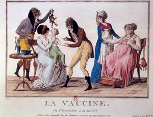 Vaccine or Inoculation is Fashionable. Early 19th Century. Paris, B.N.