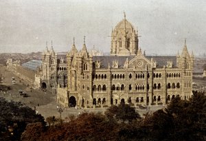Victoria Station in Mumbai, late 19th century by Unknown artist