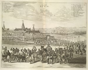View of Benin. Procession of natives