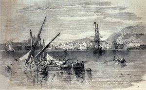 View of Corfu in Greece from the island of Vido by Unknown artist