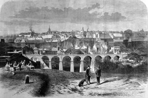 View of Luxembourg City. 19th Century Engraving