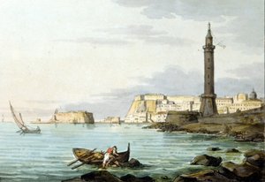 View of Naples from the port. On the left stands the Castel dell